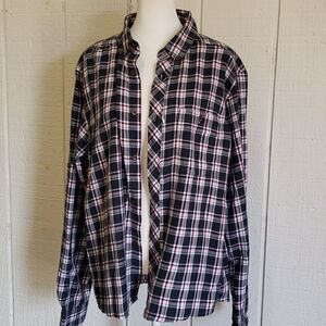 CRAGHOPPERS Large Green & Red Button Down Long Sleeve Flannel